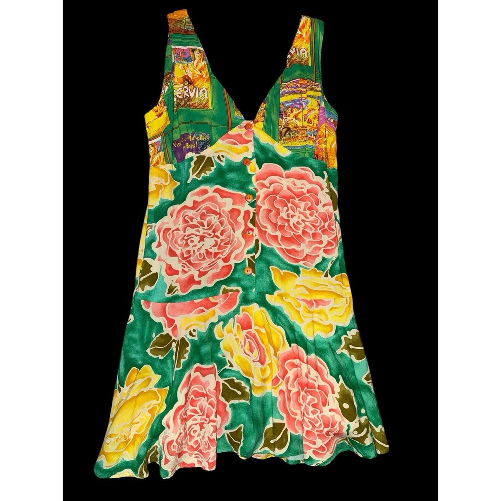 Jams World Dress Size Large Cervia Vintage Colorful Beachy Floral